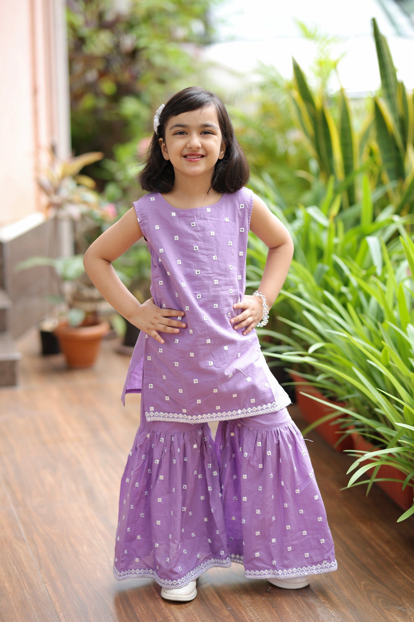 Lilac Noor Girls Sharara Set