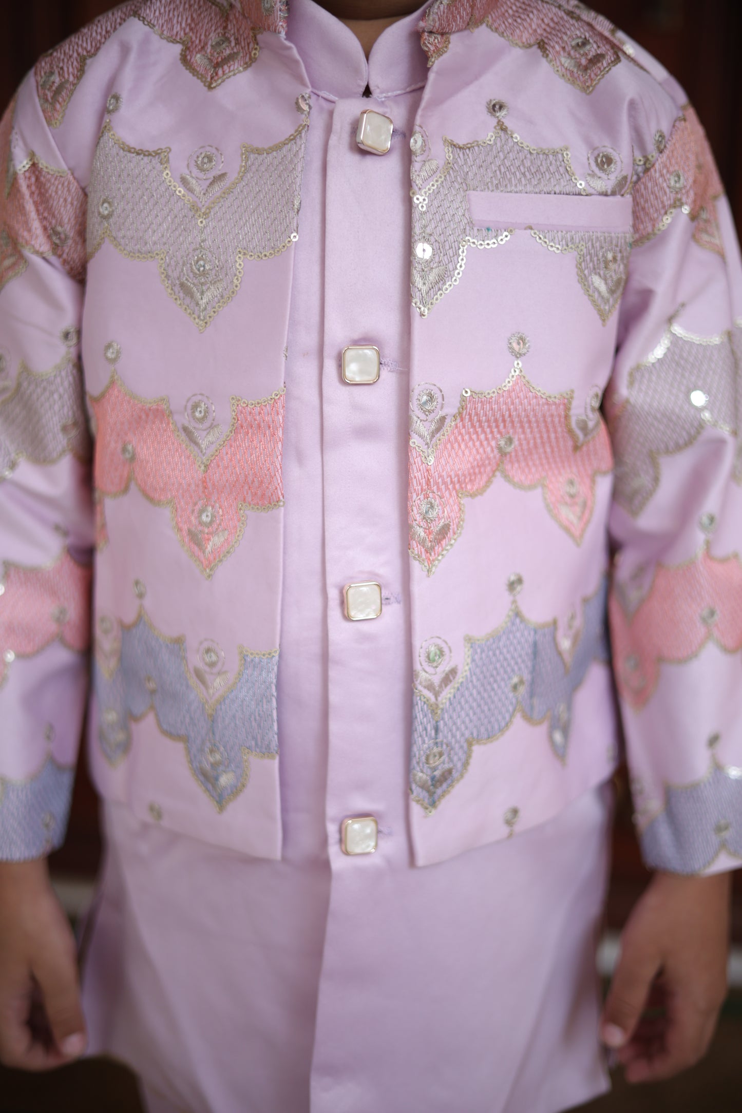 Lilac Majesty Boys Jodhpuri Set