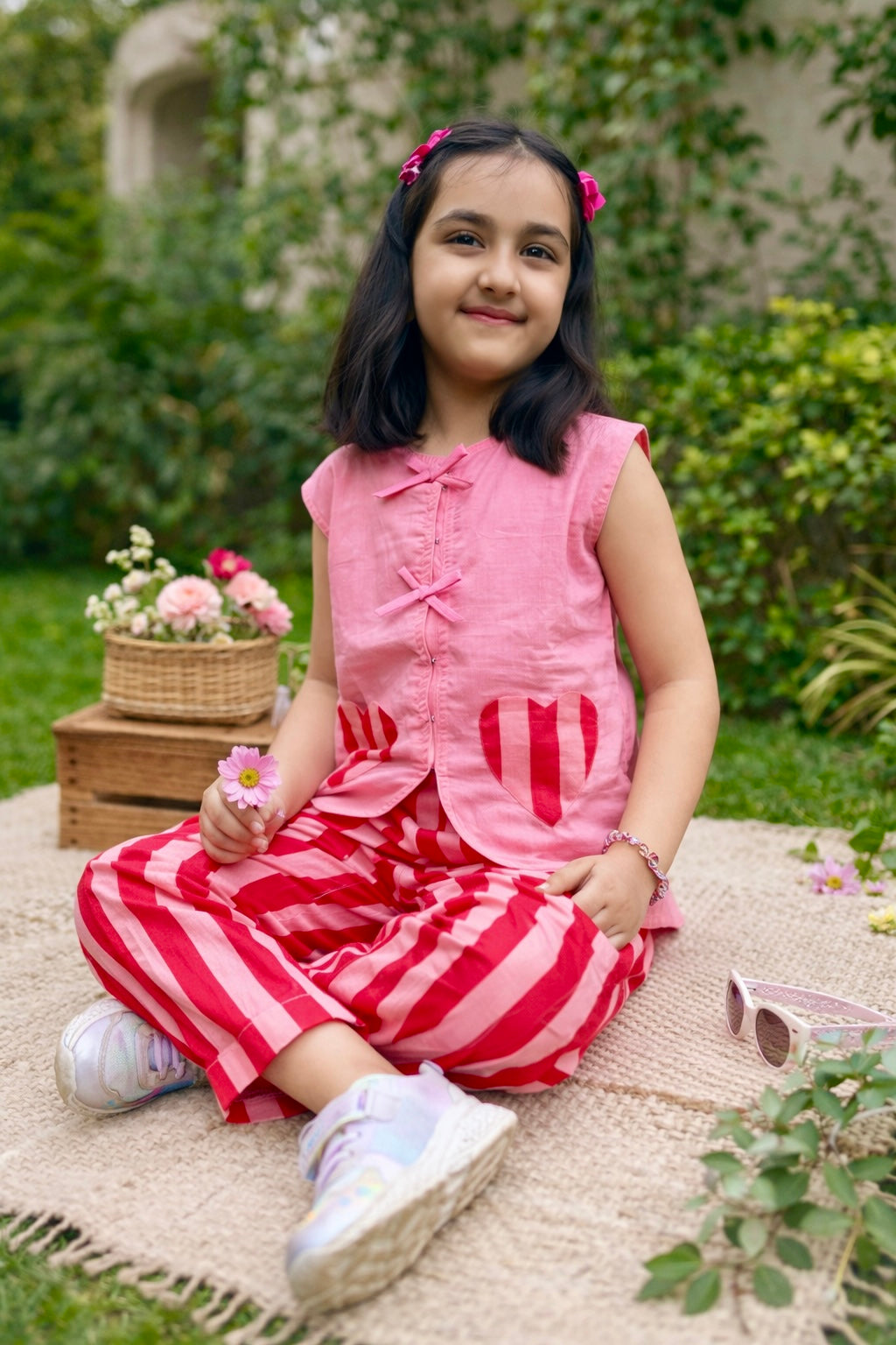 Sweetheart Stripes Girls Co-ord Set
