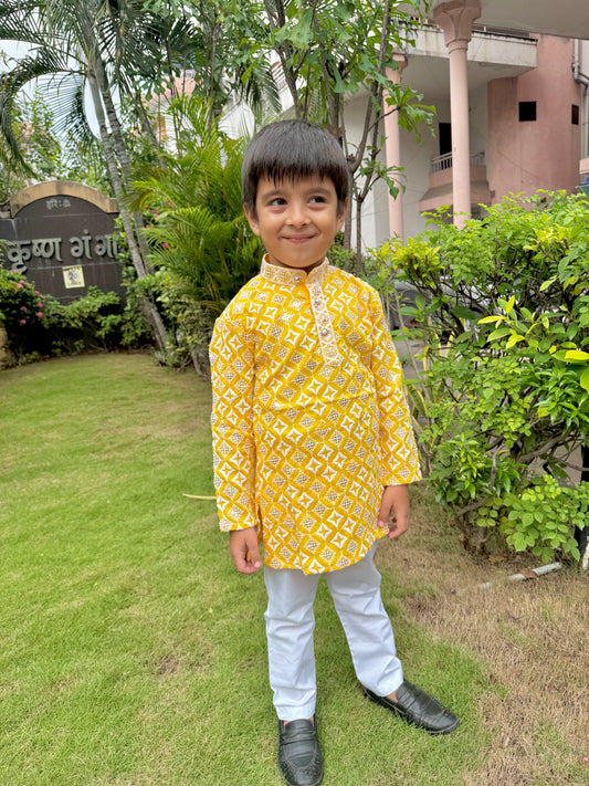 Sunlit Elegance Boys Kurta Set