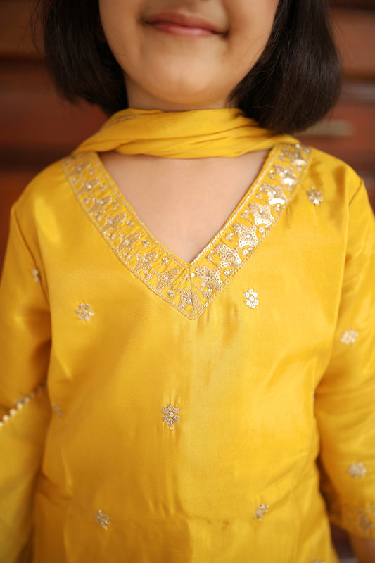 Golden Glee Girls Sharara Set