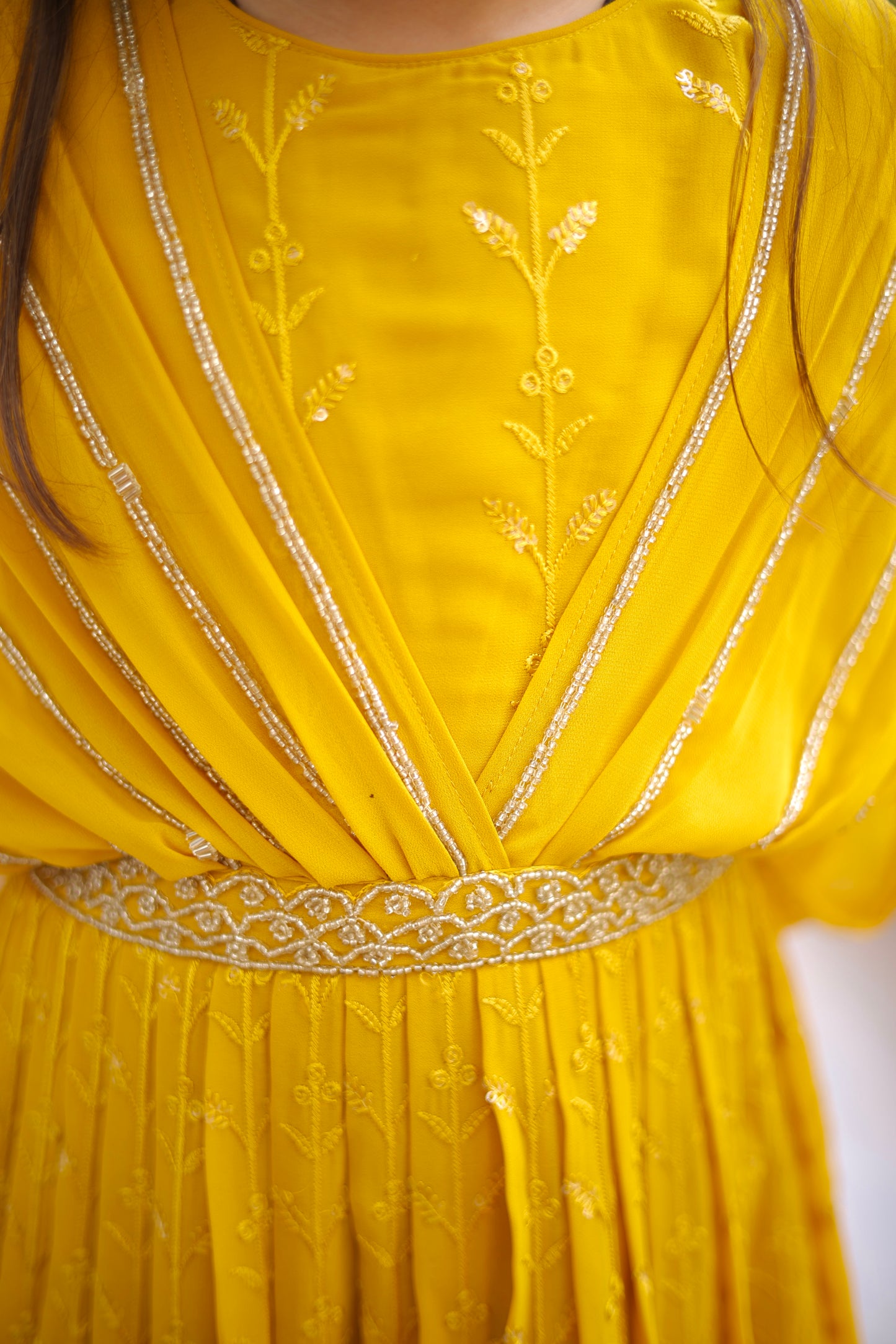 Sunehri Saaj Girls Indowestern Gown