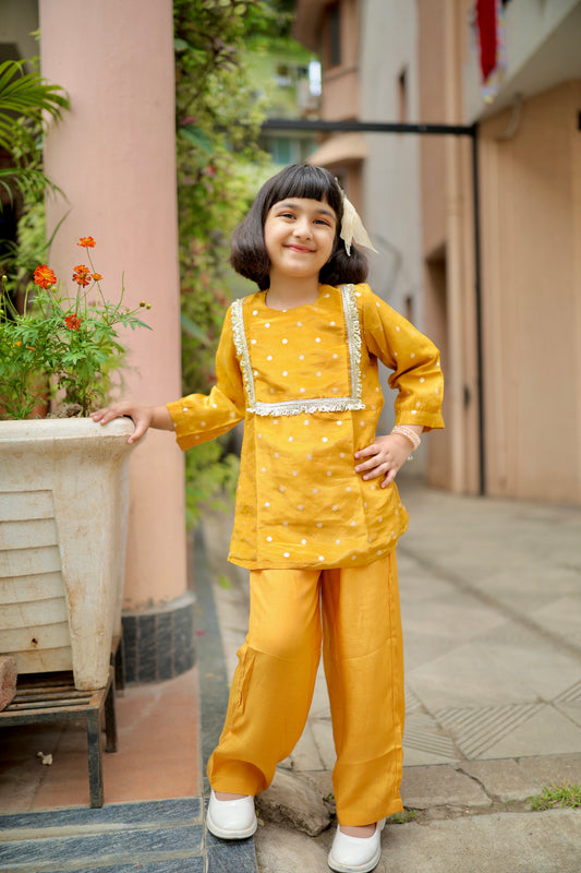 Golden Glow Girls Kurta Set