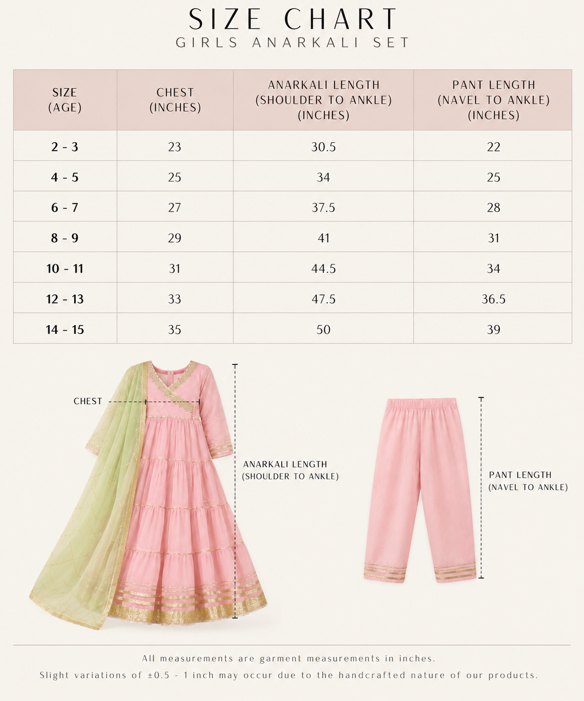Gulabi Noor Girls Anarkali Set