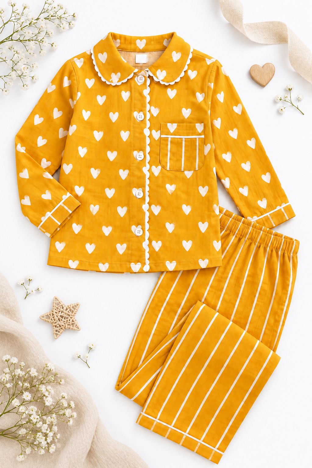 Sunny Hearts Girls Nightwear Set