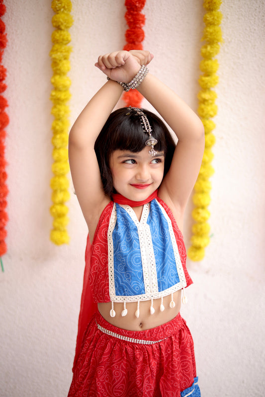 Navrang Bandhani Girls Set