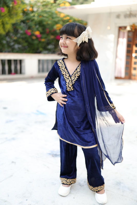 Midnight Royale Girls Kurta Set