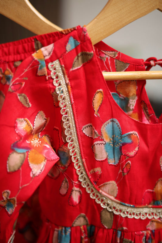 Laal Gulzaar Girls Sharara Set