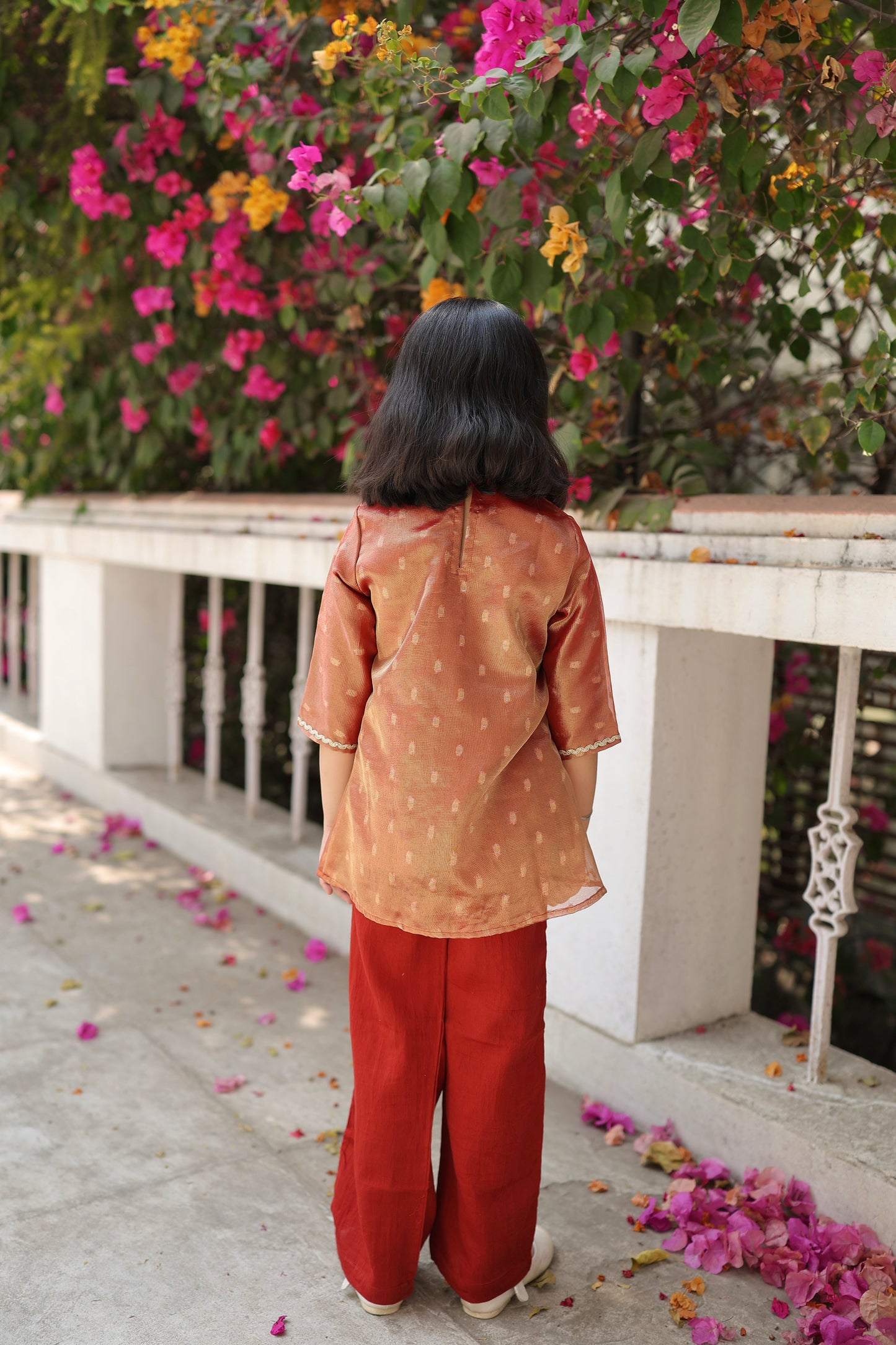 Rust Royale Girls Kurta Set