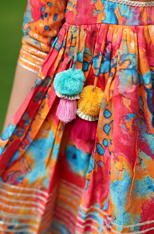 Color Splash Girls Sharara Set