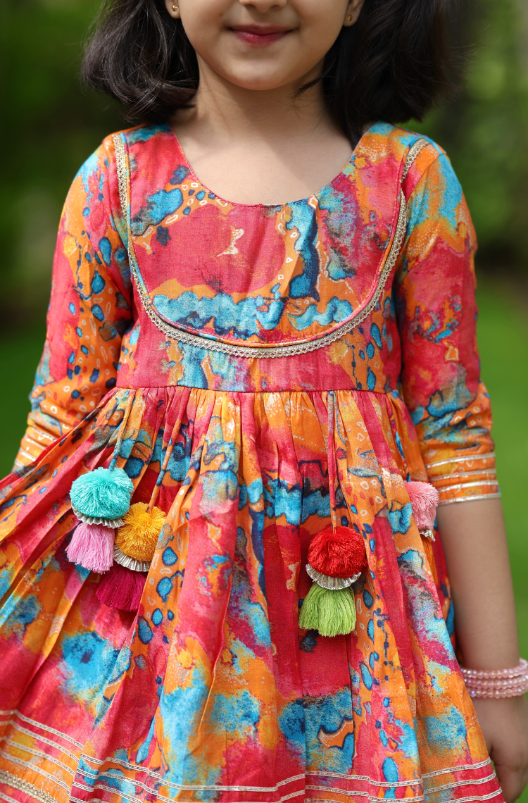 Color Splash Girls Sharara Set