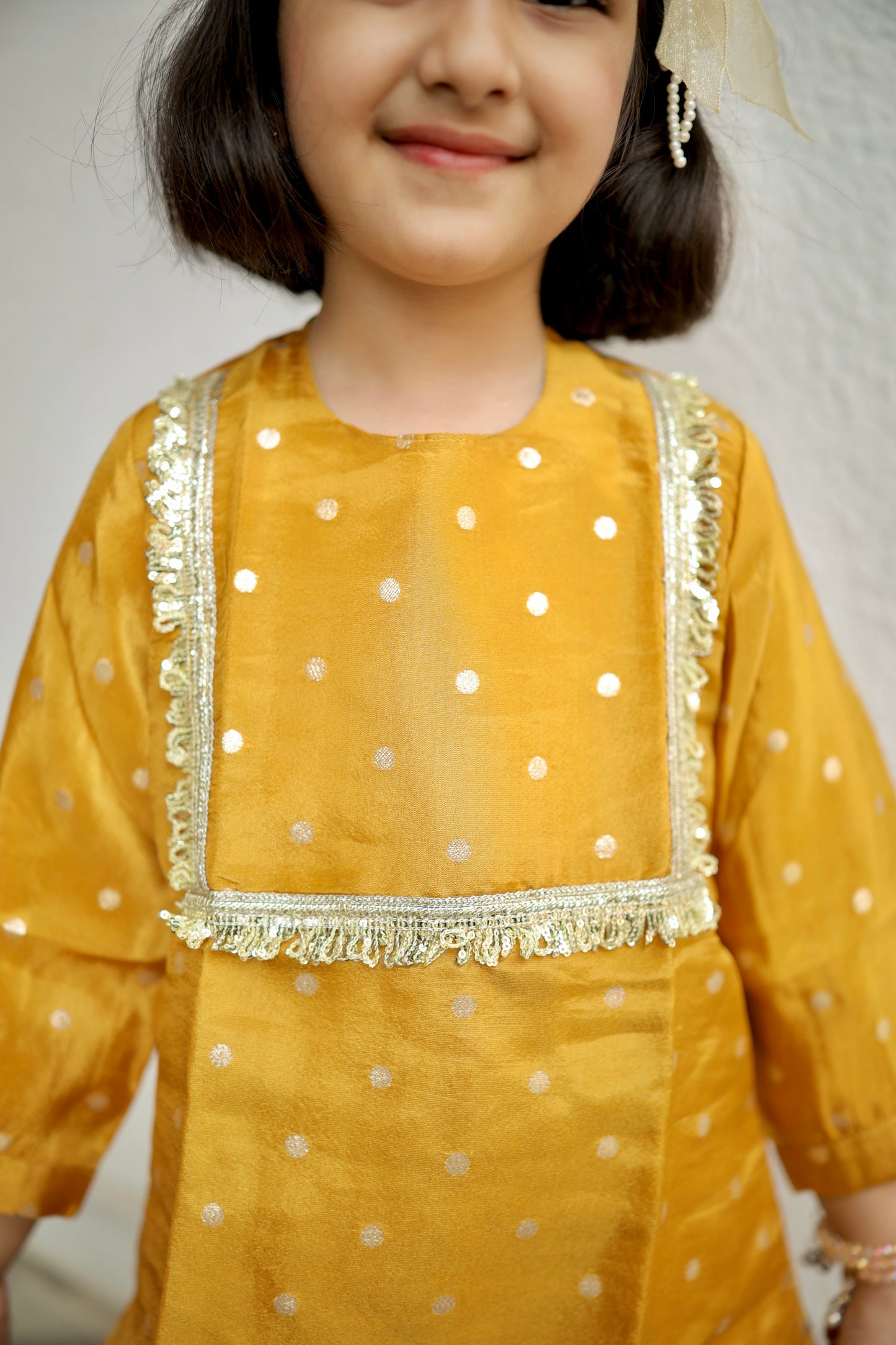 Golden Glow Girls Kurta Set