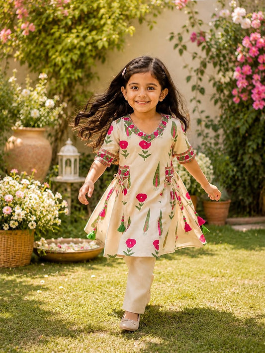 Gulbagh Tassel Girls Cord Set