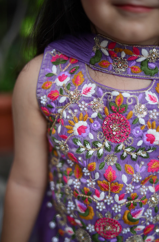 Lilac Lavanya Girls Palazzo Set