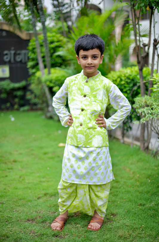 Matcha Magic Boys Ethnic wear Dhoti set