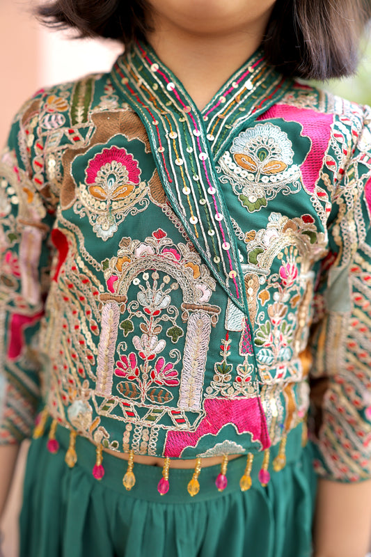 Emerald Enchant Girls Palazzo Set