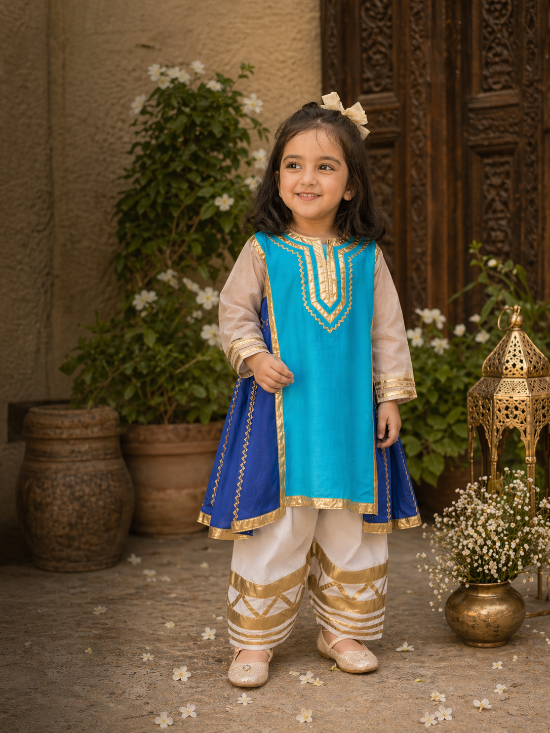 Poo Vibes Aqua Girls Salwar set Set
