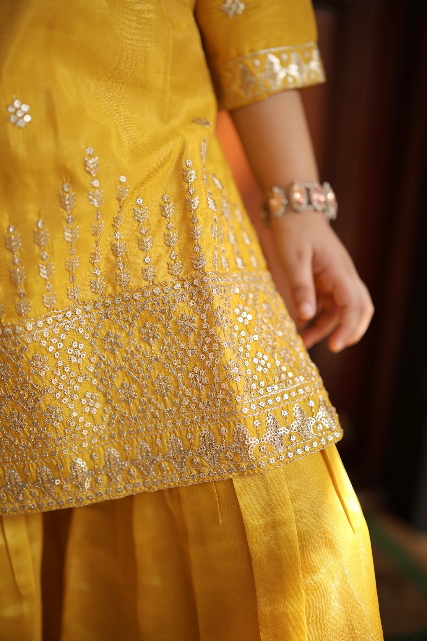 Golden Glee Girls Sharara Set