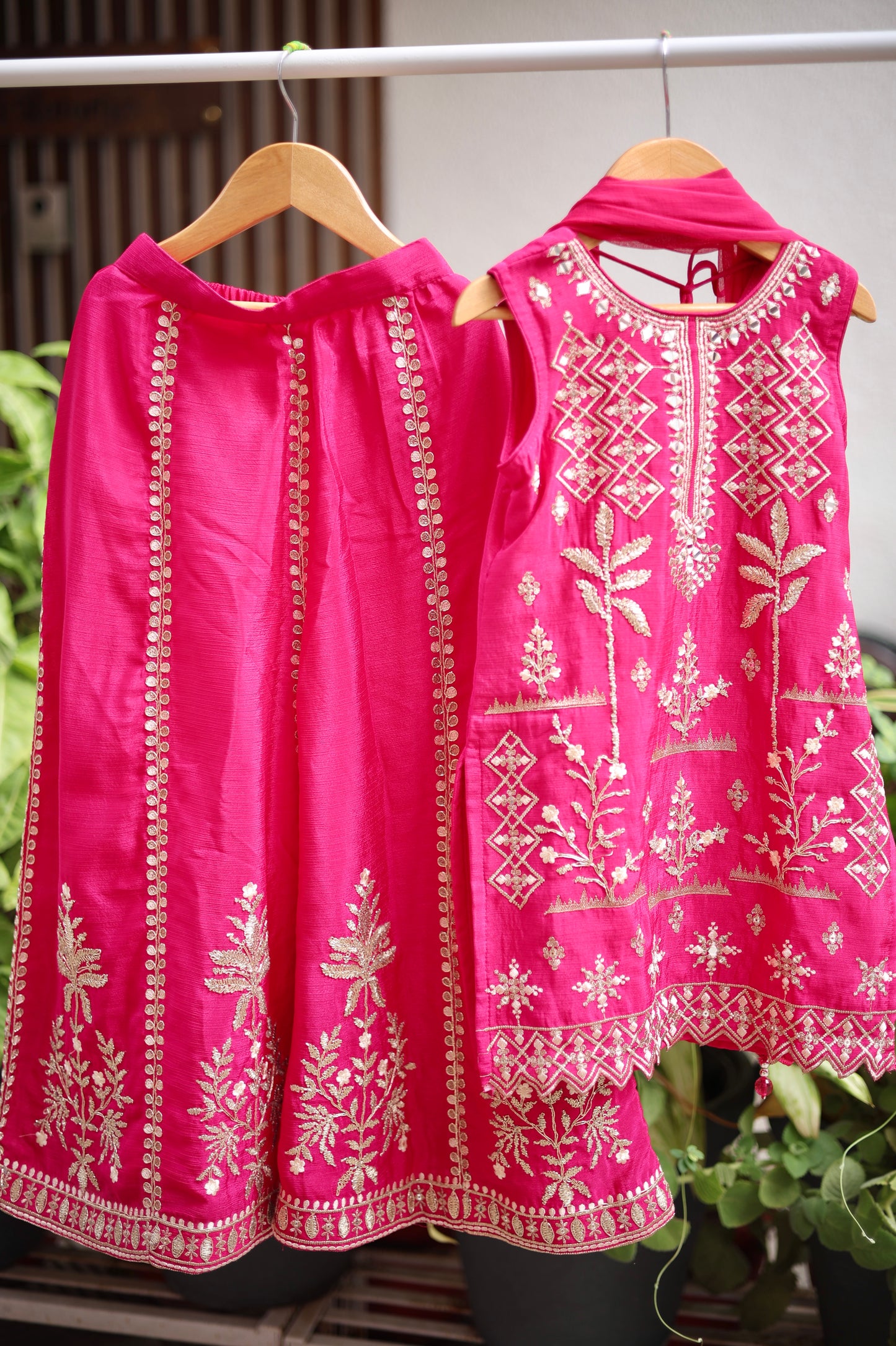 Pink Majesty Girls Sharara Set