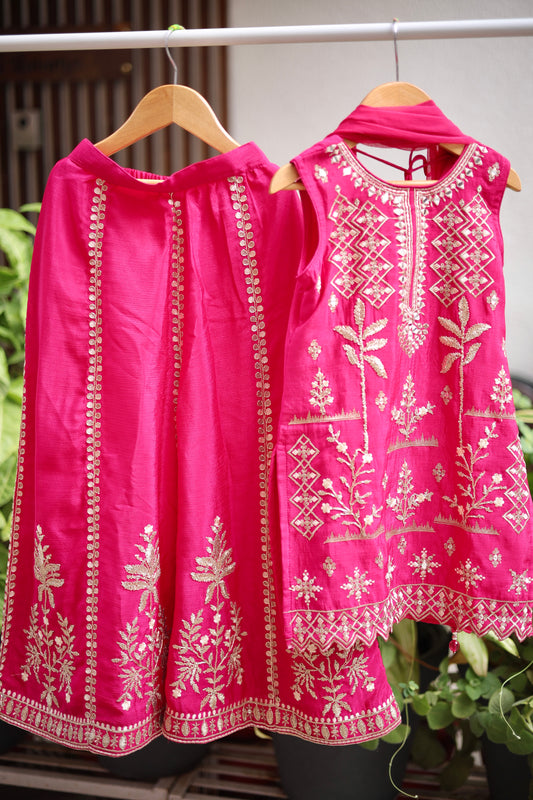 Pink Majesty Girls Sharara Set