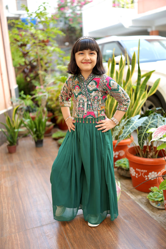 Emerald Enchant Girls Palazzo Set