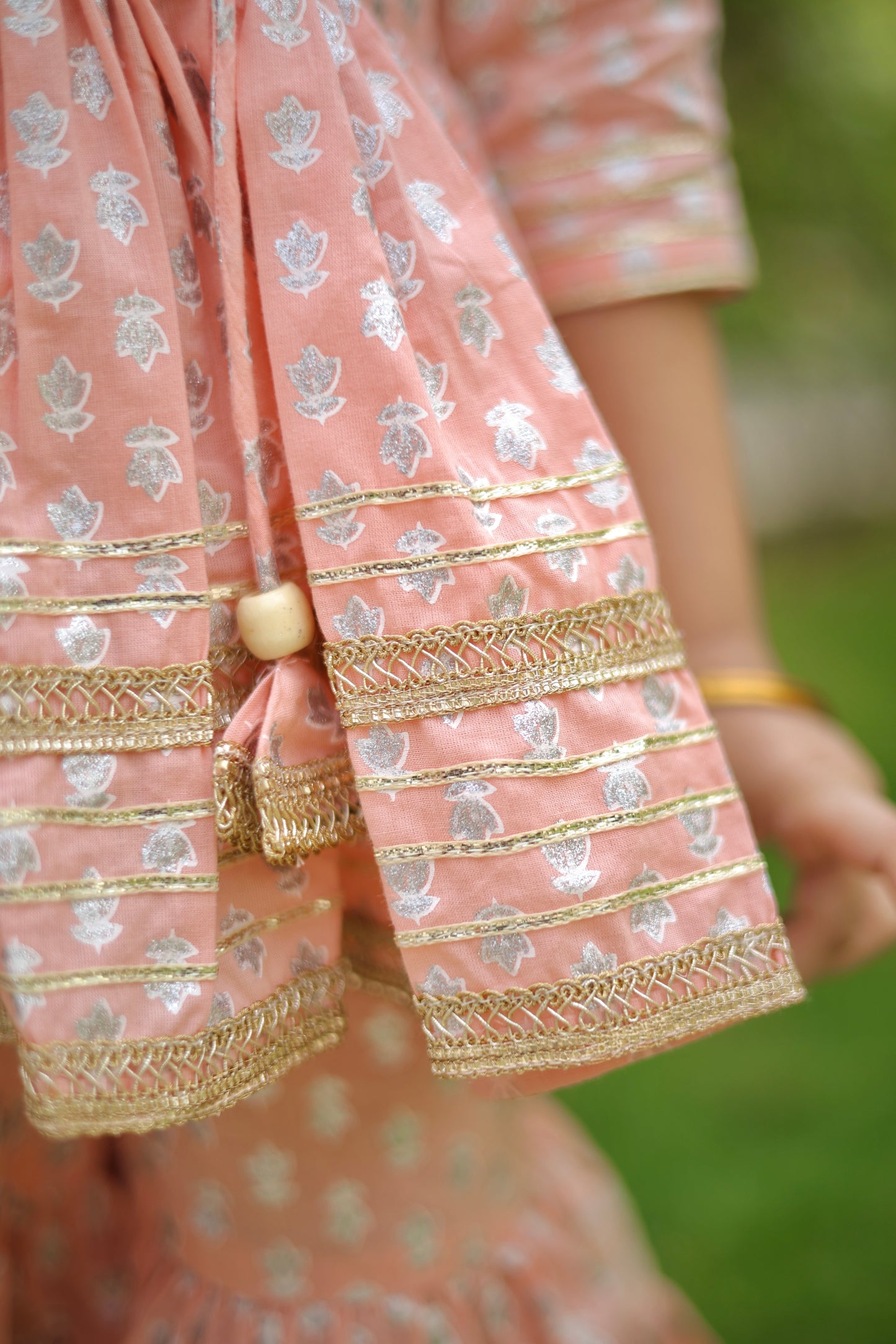 Peach Petals Girls Sharara Set