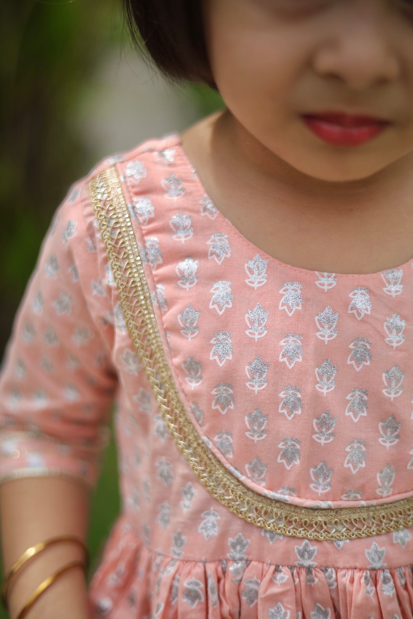 Peach Petals Girls Sharara Set