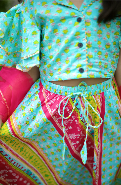 Boho Bandhani Girls Lehenga Set