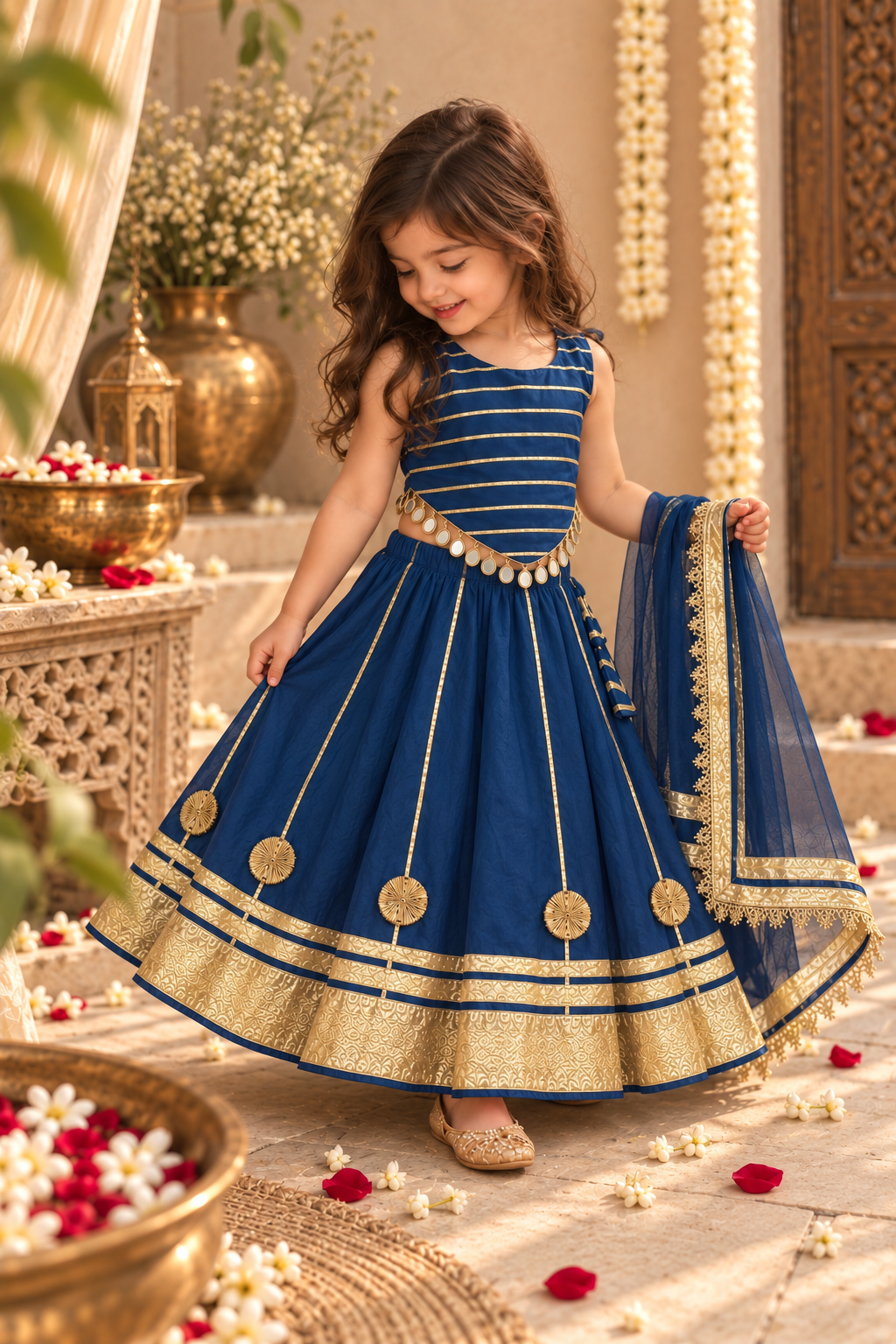 Rajsi Neel Girls Lehenga Set