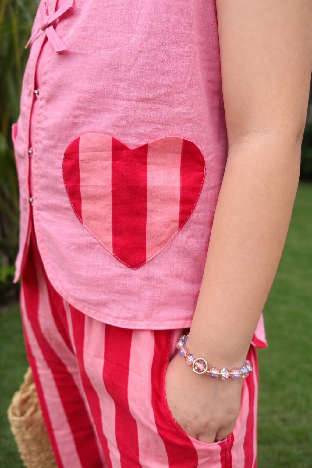 Sweetheart Stripes Girls Co-ord Set
