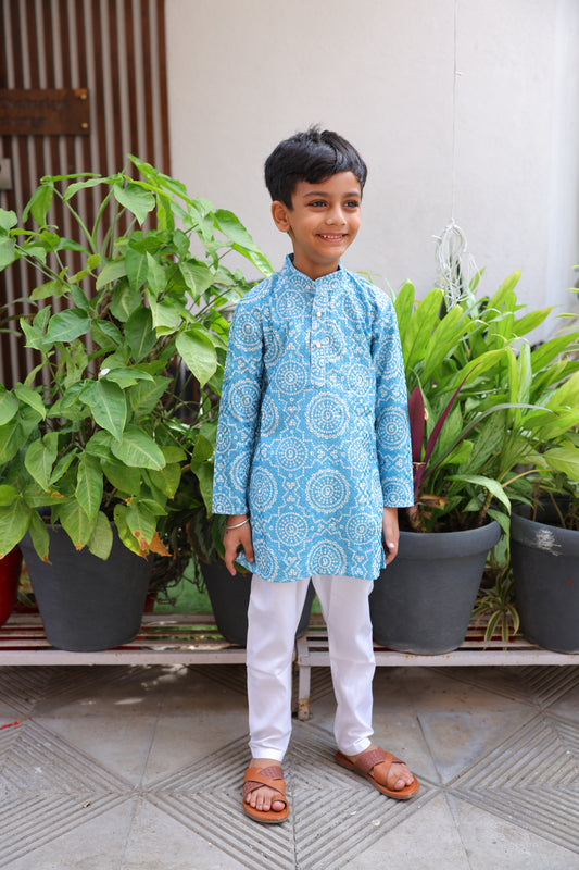 Indie Blue Boys Kurta Set