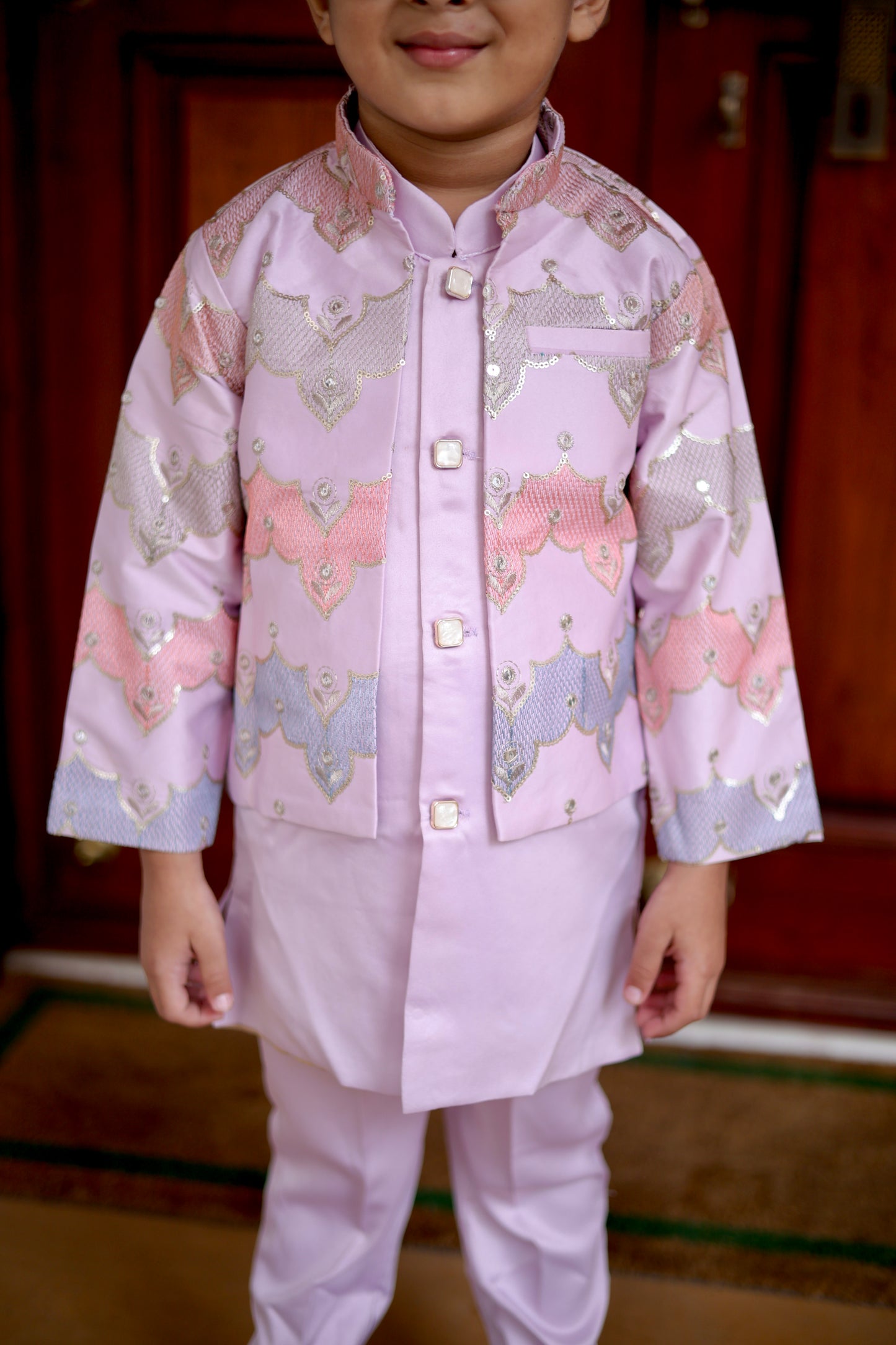 Lilac Majesty Boys Jodhpuri Set
