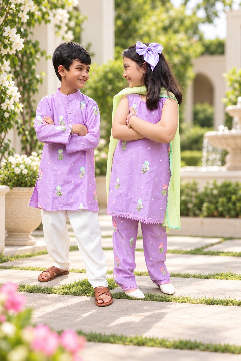 Lavender Meadow Girls Ethnic wear set
