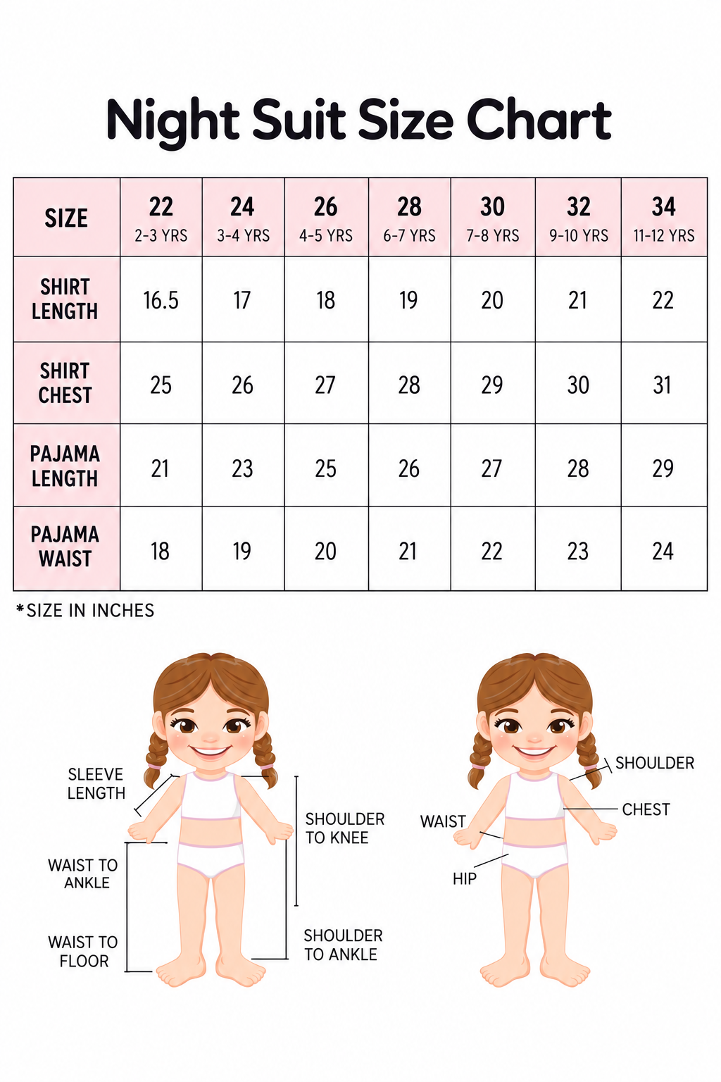 Sunny Hearts Girls Nightwear Set