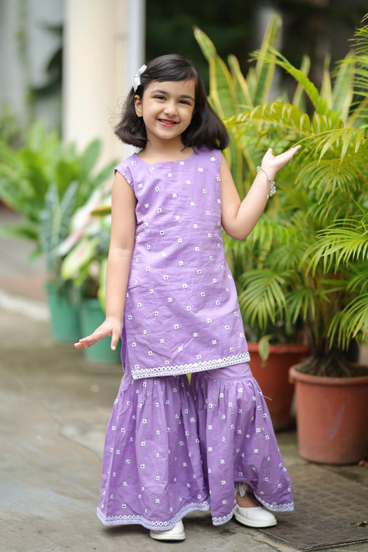 Lilac Noor Girls Sharara Set