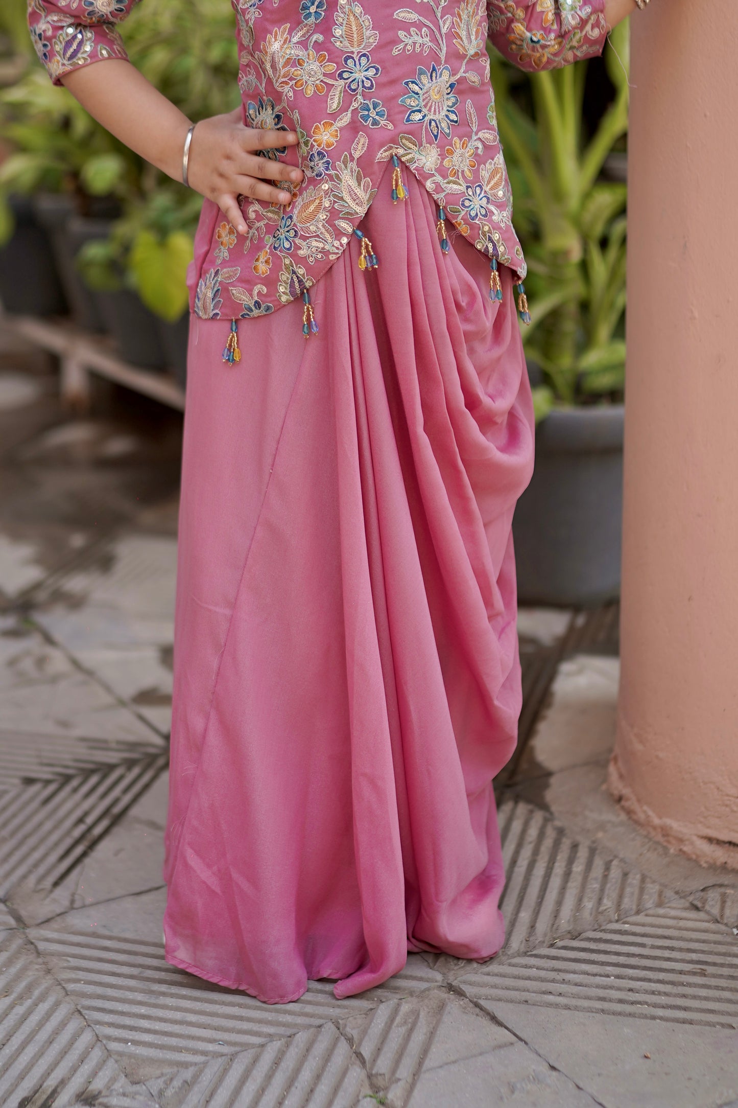 Fiza Floral Girls Tulip Skirt Set