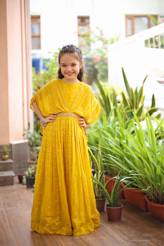 Sunehri Saaj Girls Indowestern Gown