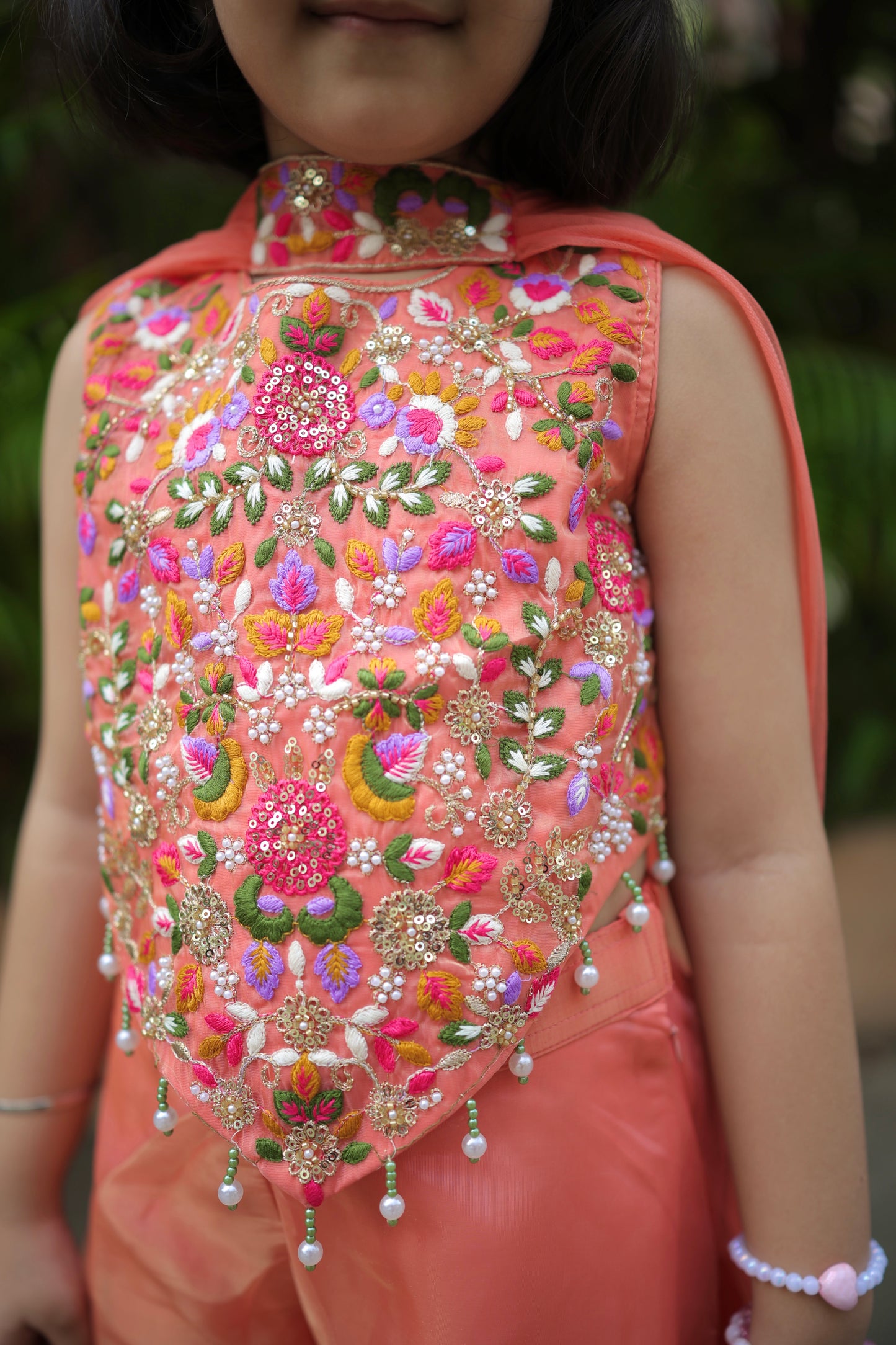 Peach Prism Girls Palazzo Set