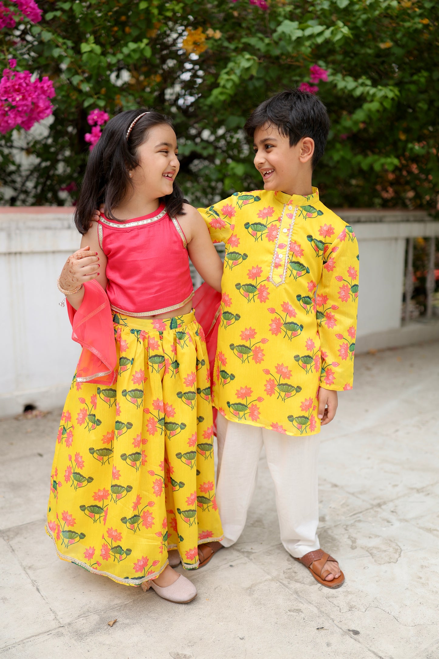 Pichwai Petals Girls Lehenga Set