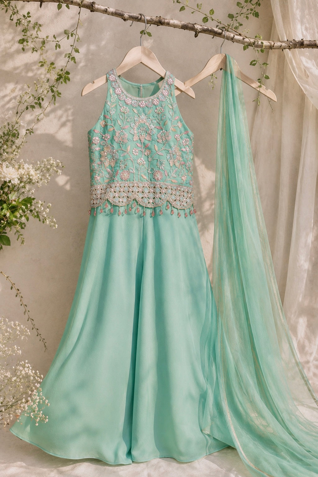 Seafoam Serenade Girls Palazzo Set