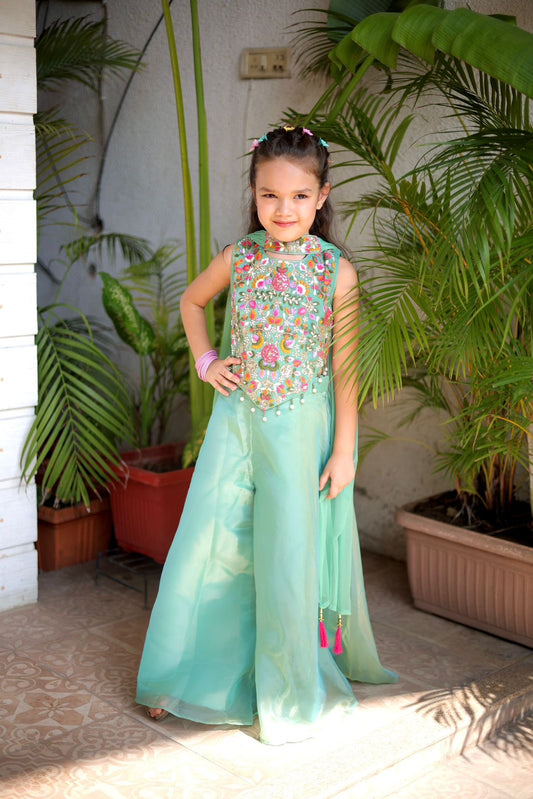 Meadow Mint Girls Palazzo Set