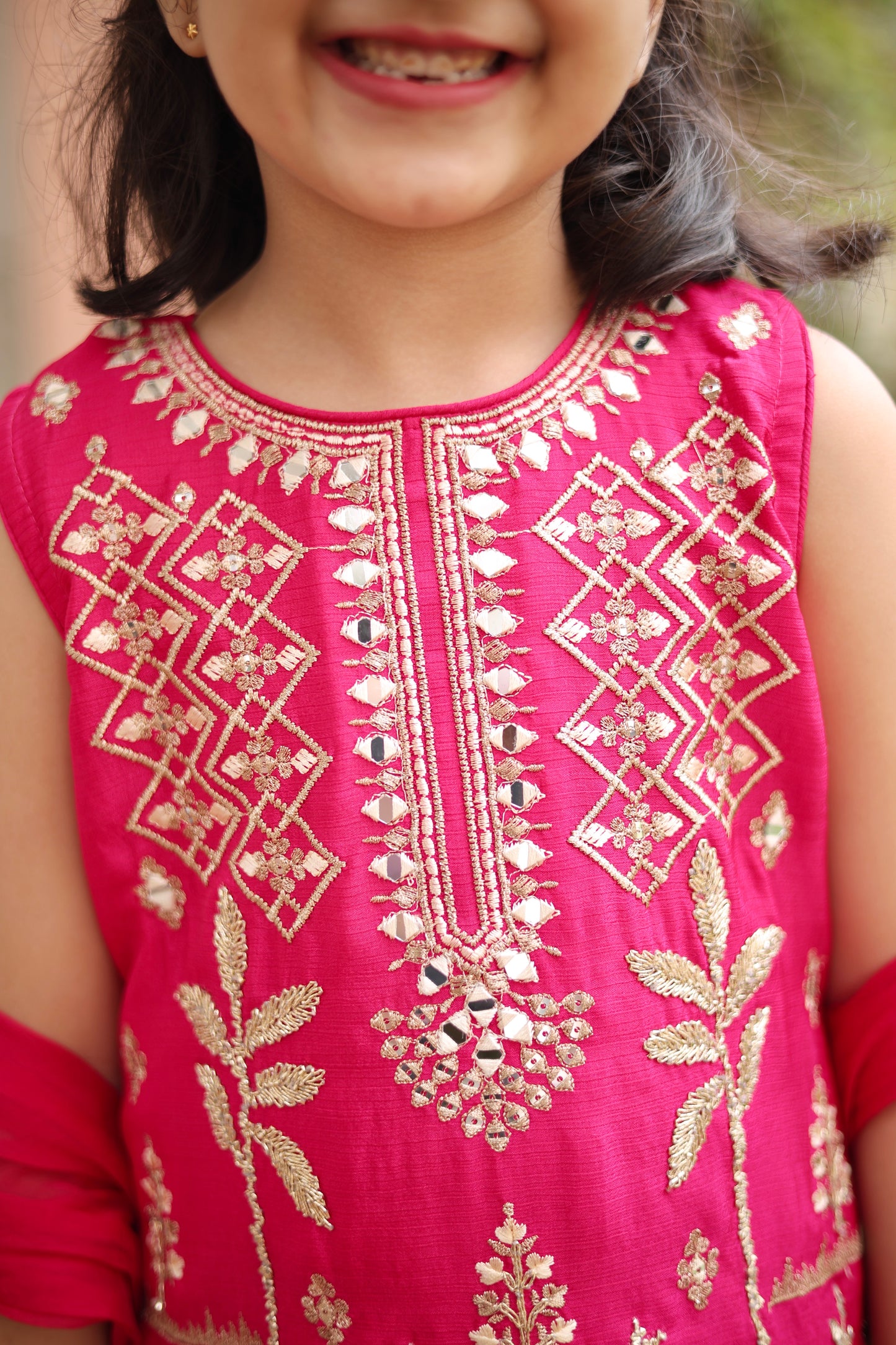 Pink Majesty Girls Sharara Set