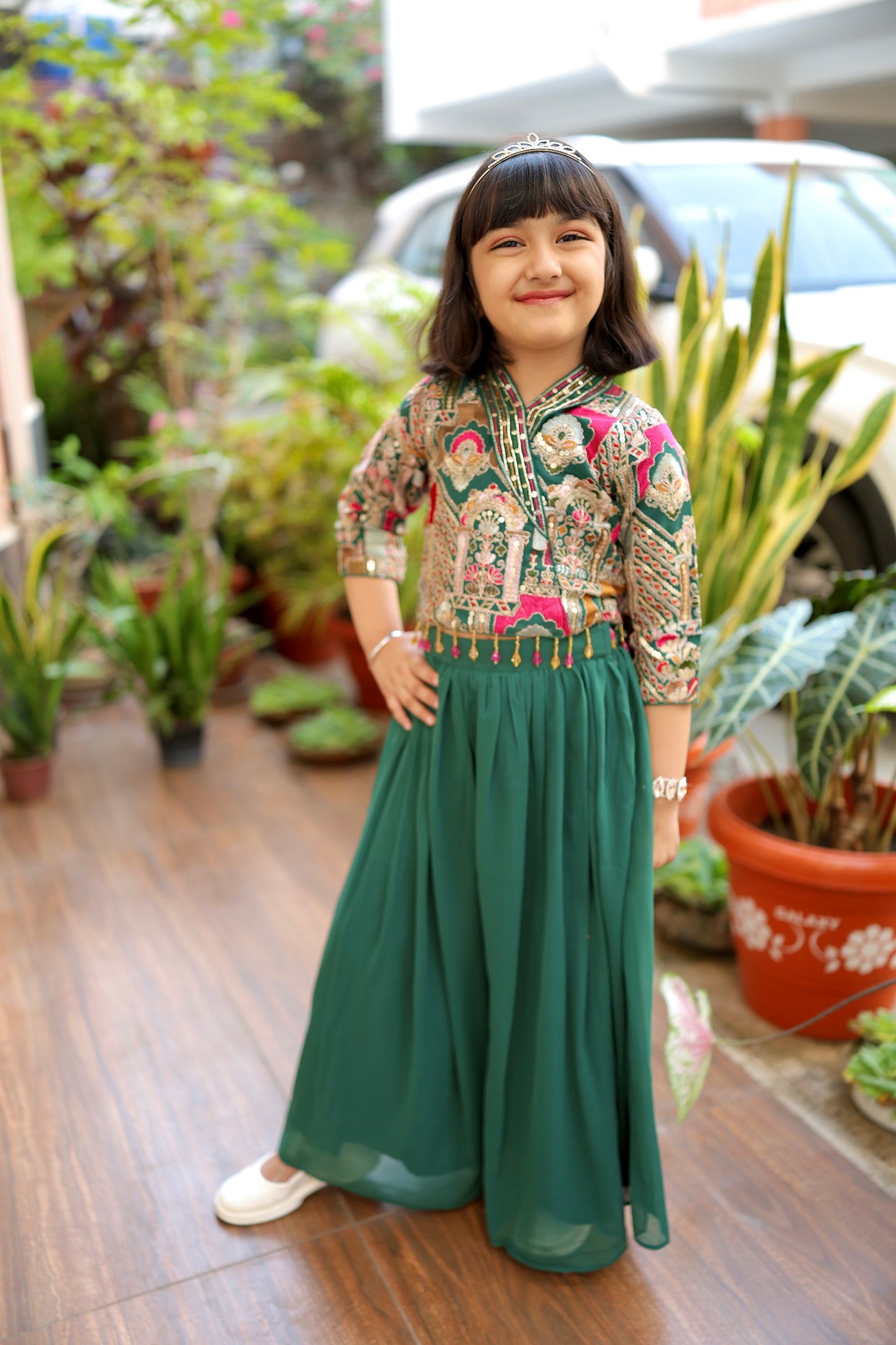 Emerald Enchant Girls Palazzo Set