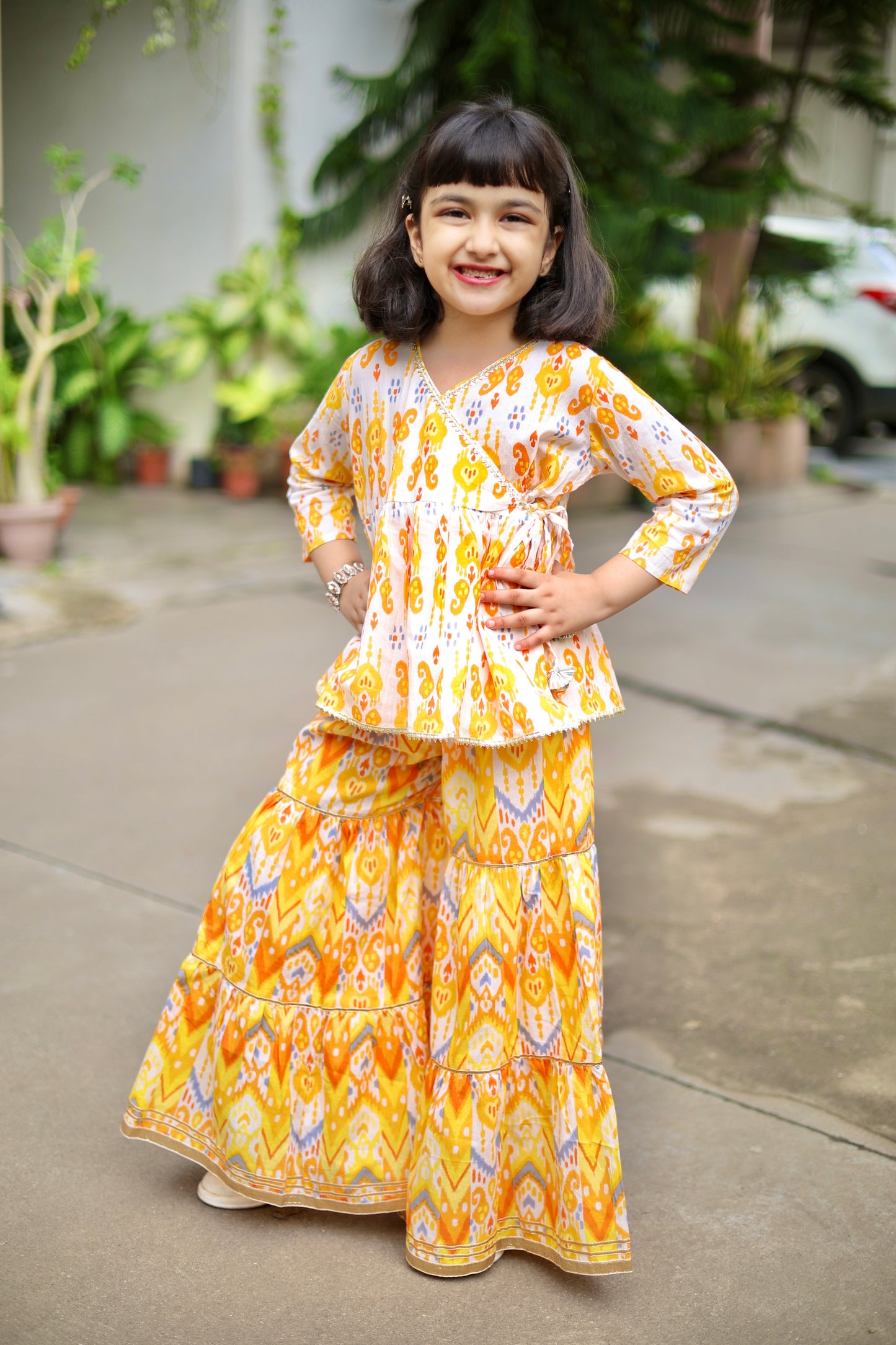 Sunshine Swirl Girls Sharara Set