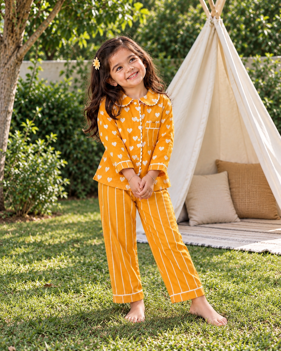 Sunny Hearts Girls Nightwear Set