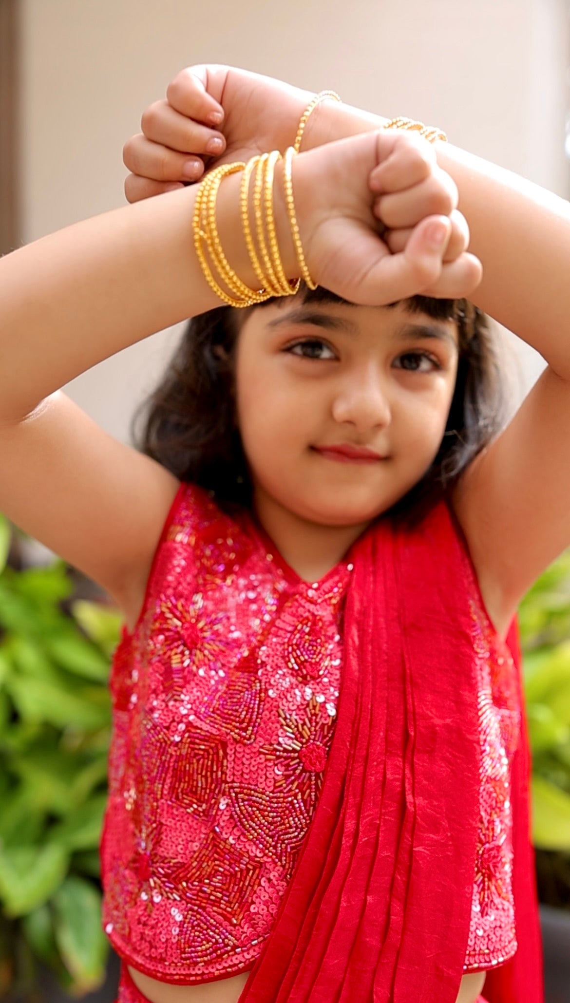 Ruby Raaga Girls Pre-Draped Saree