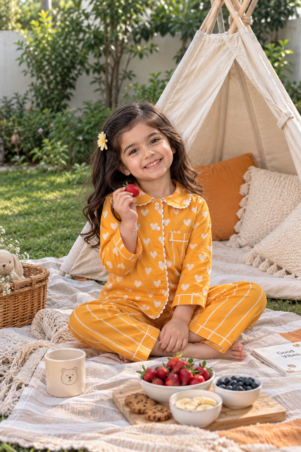 Sunny Hearts Girls Nightwear Set