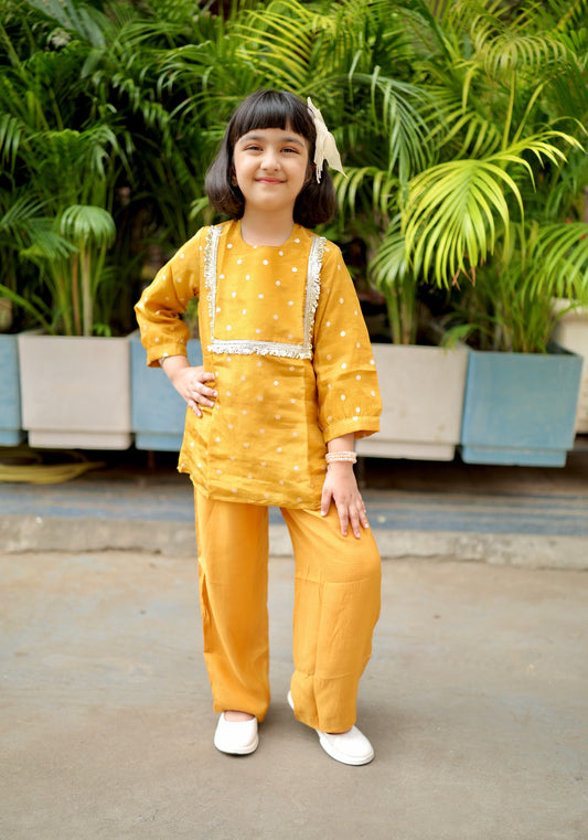 Golden Glow Girls Kurta Set