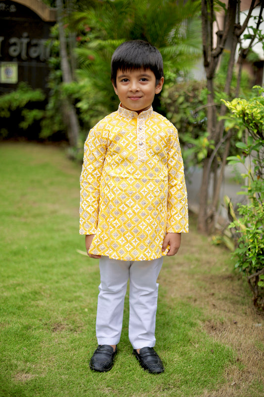 Sunlit Elegance Boys Kurta Set