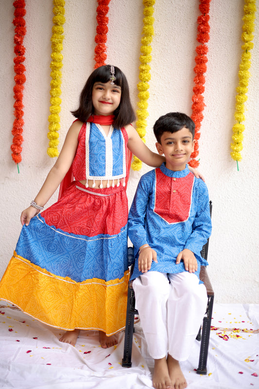 Navrang Bandhani Sibling Set